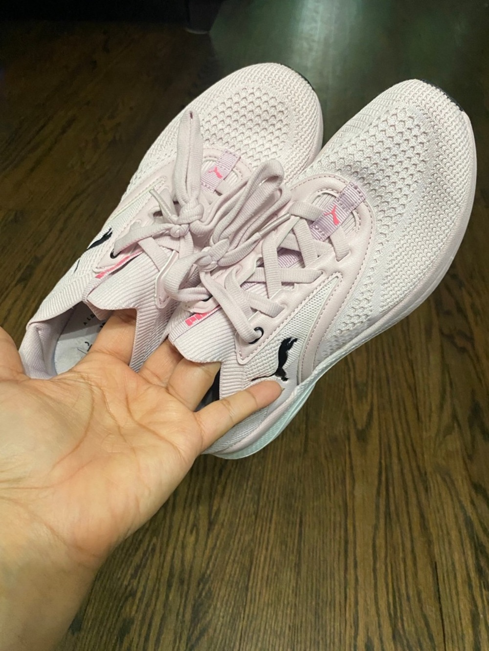 Puma Women's Light Pink Mesh Lace-Up Sneakers - Picture 2 of 16